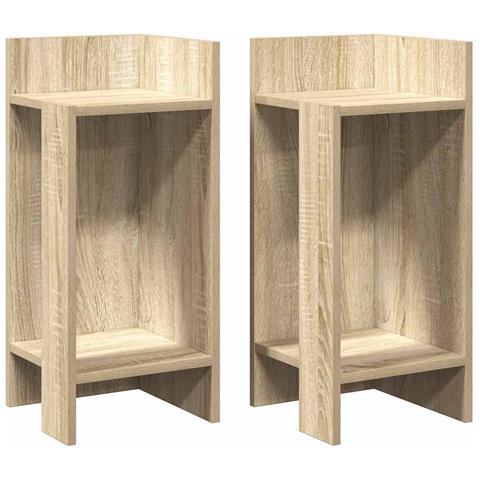 Tavolini Laterali 2pz Con Ripiano Rovere Sonoma 25,5x27x60 Cm - Foto 1