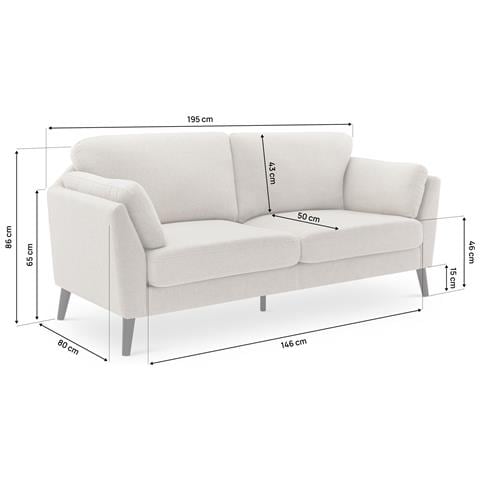 Divano Scandinavo A 2 Posti Maja In Tessuto Beige - Foto 8