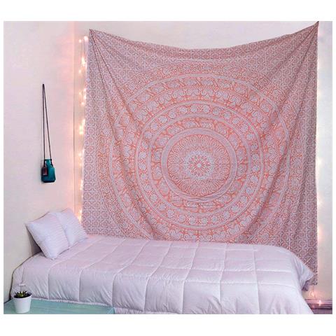 Meraviglioso Arazzo Mandala Rosa In Cotone 208x232cm Per Decorazioni Uniche - Foto 1