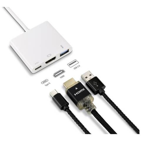 RF-4366444 replicatore di porte e docking station per laptop USB 3.2 Gen 1 (3.1 Gen 1) Type-C Bianco - Foto 2