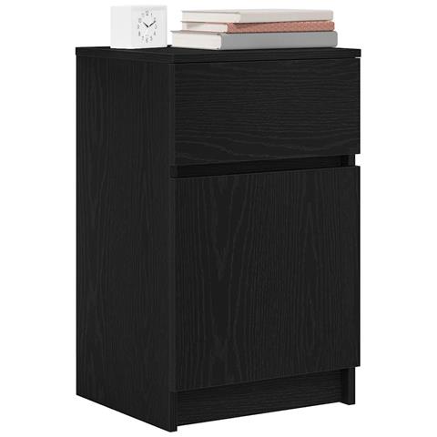 Comodini 2pz Neri 39x35x65 cm in Legno Multistrato - Foto 9