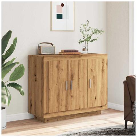 Credenza Rovere Artigianale 92x35x75 Cm In Legno Multistrato - Foto 3