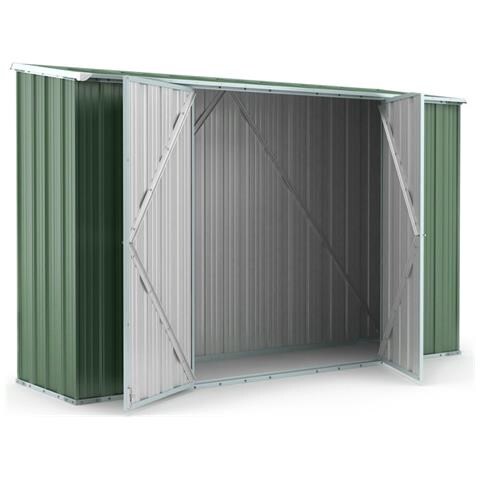 Box In Acciaio Zincato Casetta Attrezzi Giardino 307x100cm X H1.92m - 75kg - 3.07mq - Verde - Foto 2