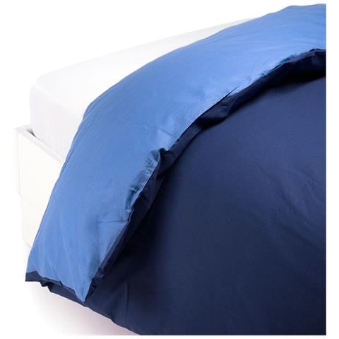 Sacco Copripiumino In Cotone Colore Blu Misura Piazza E Mezza - Foto 2