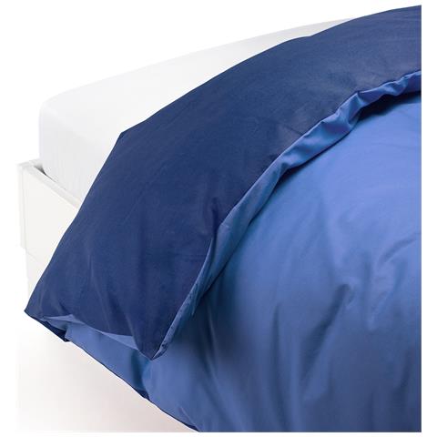 Sacco Copripiumino In Cotone Colore Blu Misura Piazza E Mezza - Foto 3