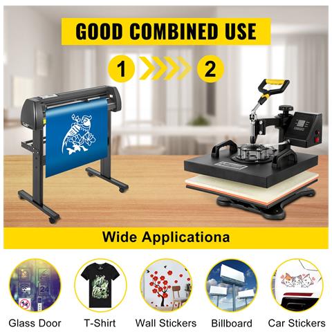 Pressa A Caldo 5 In 1 38 X 38cm, Plotter Da Taglio Professionale Con Schermo Lcd, 220 V Ca Taglierina Per Vinile Da 34 Pollici Adatto Per Il Trasferimento Su Maglietta, Tazza, Piatto - Foto 2