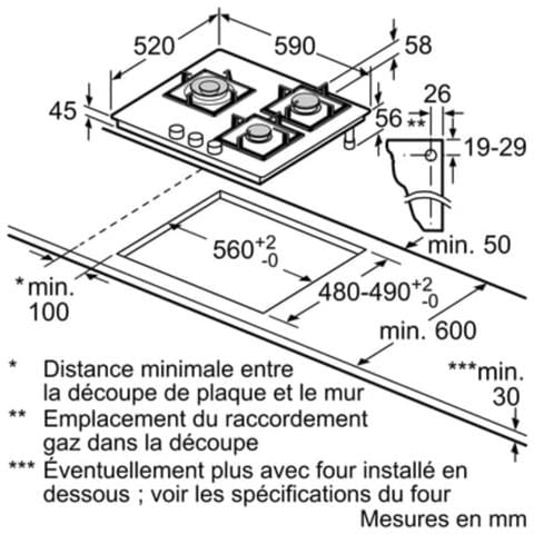 Piano Cottura A Gas Da 60 Cm Con 3 Fuochi, 8000 W - Ep6a6ci10 - Foto 6