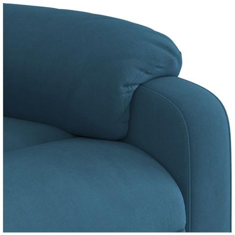 Poltrona Massaggiante Reclinabile Blu in Velluto - Foto 9