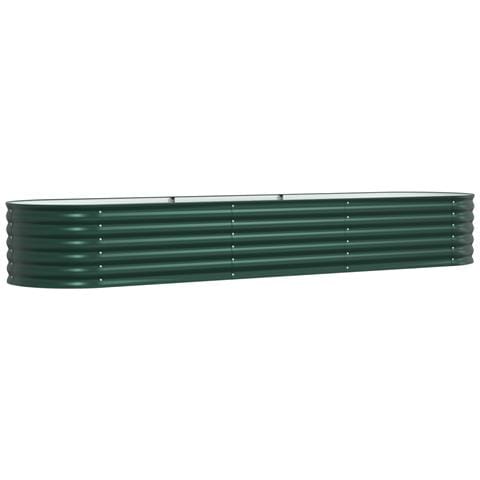 Letto da Giardino Rialzato Verde 320x80x44 cm in Acciaio Galvanizzato - Foto 1