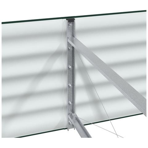 Letto da Giardino Rialzato Verde 320x80x44 cm in Acciaio Galvanizzato - Foto 9