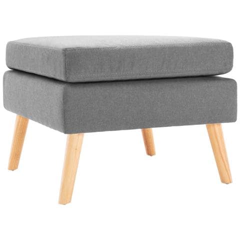 Poggiapiedi Grigio Chiaro In Tessuto - Foto 2