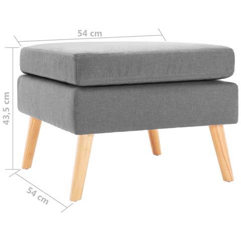 Poggiapiedi Grigio Chiaro In Tessuto - Foto 5