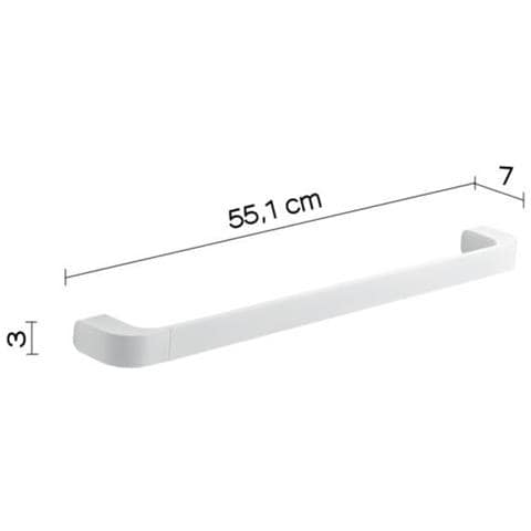 Portasalviette 55 Cm In Ottone, Acciaio Inox E Cromall 3221-55 Serie Outline Bianco Opaco - Foto 2