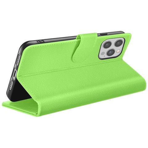 Custodia A Portafoglio Per Iphone 12 Pro Max Con Supporto E Linguetta Magnetica, Verde - Foto 5
