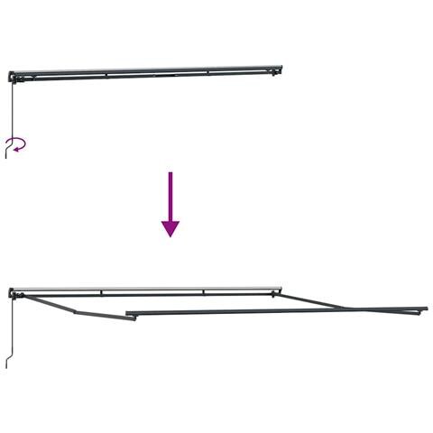 Tenda da Sole Antracite 4 × 3,5 m Metallo - Foto 9
