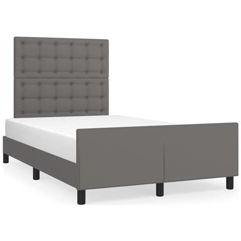 Giroletto senza Materasso Grigio 120x190 cm Similpelle - Foto 1