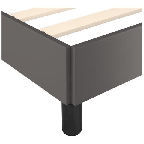 Giroletto senza Materasso Grigio 120x190 cm Similpelle - Foto 9