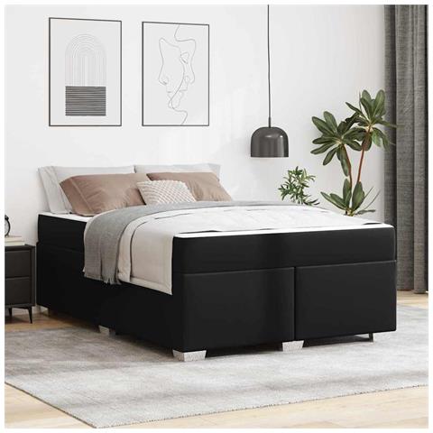 Struttura del letto Nero 140 x 200 cm Pelle sintetica - Foto 2