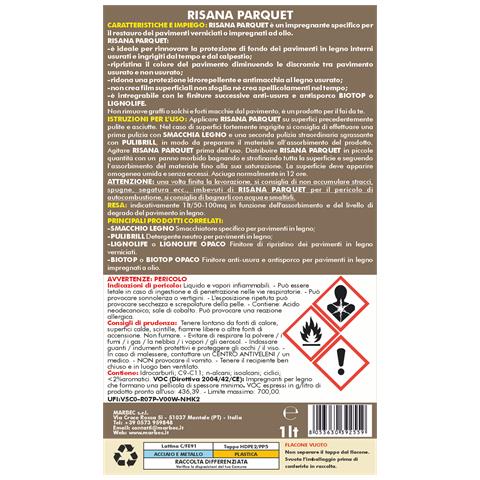 Risana Parquet 1lt Impregnante Rigenerante Per Pavimenti Usurati In Legno Verniciati E Ad Olio - Foto 3