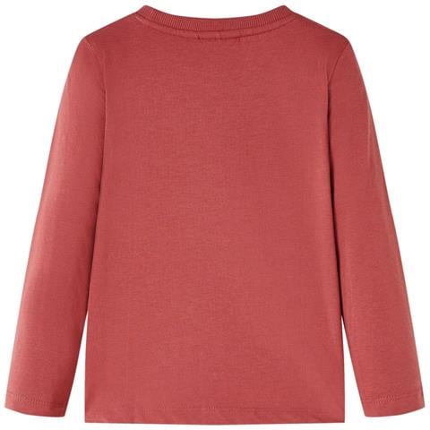 Maglietta Bambino Maniche Lunghe Rosso Bruciato 128 - Foto 2
