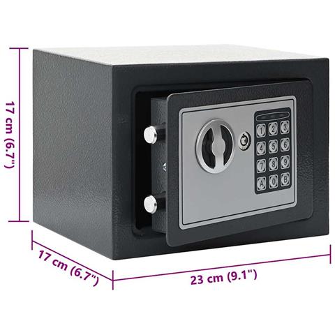 Cassetta di sicurezza digitale Grigio scuro 23 x 17 x 17 cm - Foto 8
