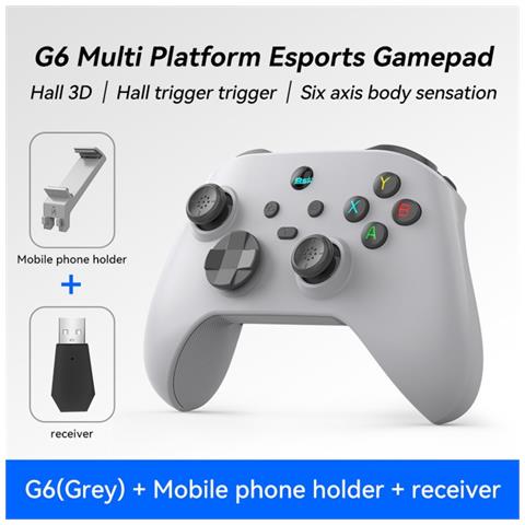 Controller Di Gioco Bluetooth 5.3 G6 Switch Con Joystick A Effetto Hall Per Diverse Piattaforme Grey - Foto 2