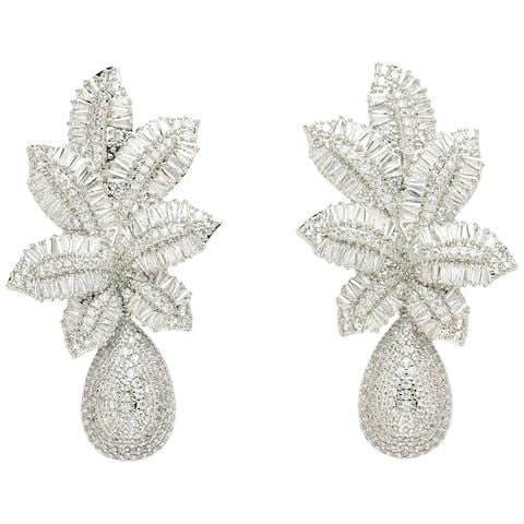 Orecchini Pendenti a Petalo con Zirconi Cubici Collezione Diva - Foto 5