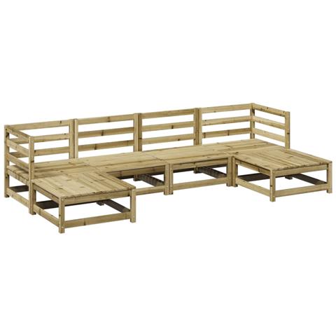 Set Divani da Giardino 6 pz in Legno Impregnato di Pino - Foto 1