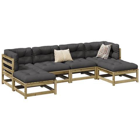 Set Divani da Giardino 6 pz in Legno Impregnato di Pino - Foto 2