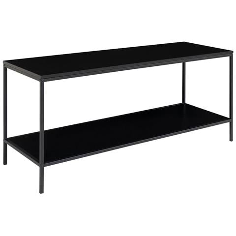 Mobile Tv Vita A 2 Ripiani In Nero Con Struttura In Acciaio, 100×36×45 Cm - Foto 2