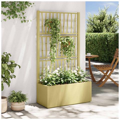 Vaso da Giardino con Trellis Verde 80 x 36 x 140 cm PP - Foto 2
