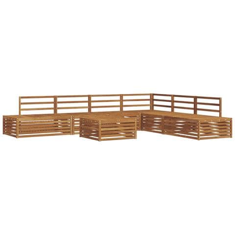 Set di divani da esterno 7 Pezzo Naturale - Foto 1