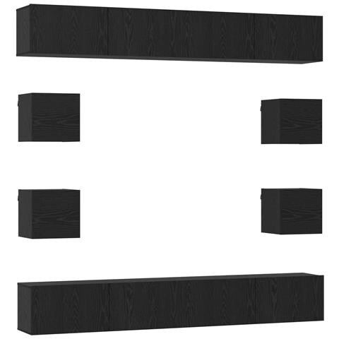 Set mobile TV 8 pcs 100 x 30 x 30 cm Rovere Nero - Foto 1