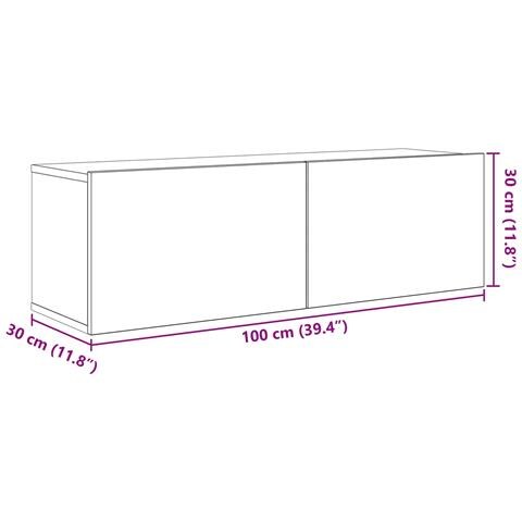 Set mobile TV 8 pcs 100 x 30 x 30 cm Rovere Nero - Foto 9