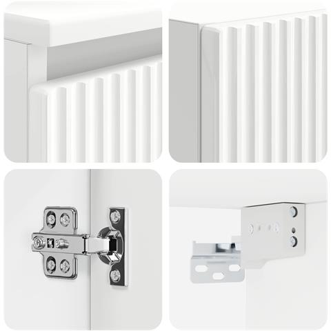 Set di mobili per il bagno 2 pz Bianco Lucido - Foto 10