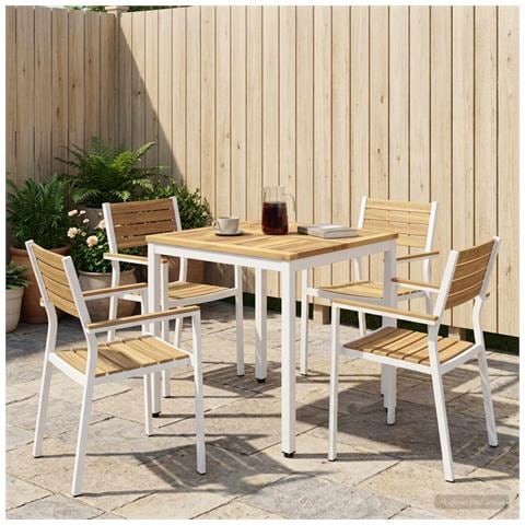 Tavolo da cena da giardino Bianco 60 x 60,5 x 75 cm - Foto 2