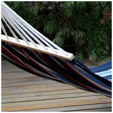 Amaca Doppia per Giardino in Cotone 280 G / Mq Con Asse in Legno 200x150 Cm - Foto 2