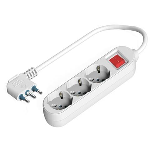 Multipresa 3 Uscite con Interruttore Bianco - Foto 1