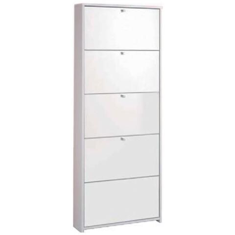 Scarpiera Cinque Ribalte Bianco Dimensioni cm 72x16x174h cm - Foto 3