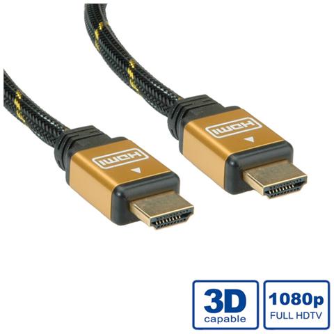 GOLD HDMI High Speed Cable + Ethernet, M / M 1 m cavo HDMI - Foto 3