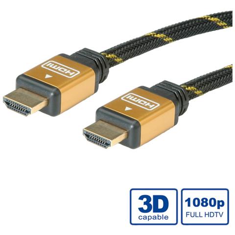GOLD HDMI High Speed Cable + Ethernet, M / M 1 m cavo HDMI - Foto 1