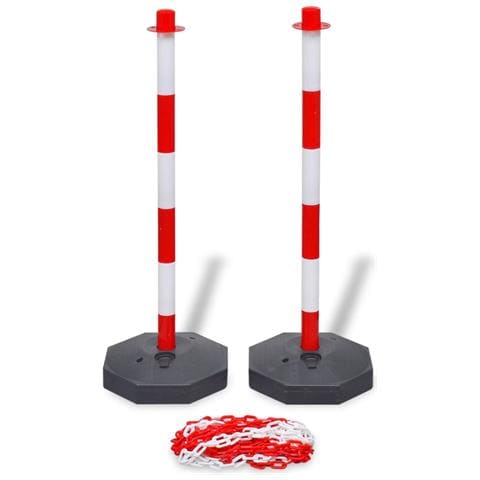 Set Stradale 2 Pali Con Catena Di Plastica 10 M - Foto 1