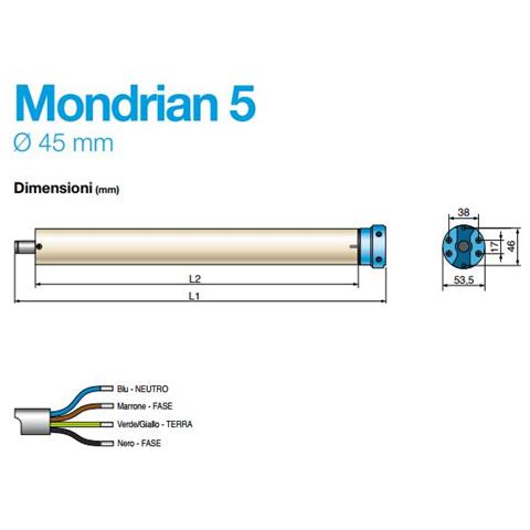 Set Mondrian 5 - 30 Nm Motore Tubolare Tapparelle 001y5030a151mo Kit 001uy0020 - Foto 2