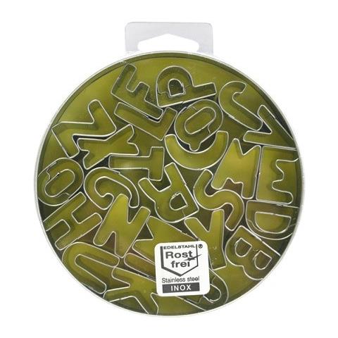 eva collection tagliabiscotti lettere alfabeto 26 pz alluminio eva