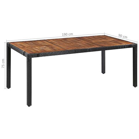 Set Da Pranzo Esterni 9 Pz In Rattan E Legno Massello D'acacia - Foto 7