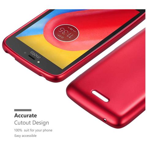 Custodia Compatibile Con Motorola Moto C Plus In Rosso Metallico - Coperchio Protettivo In Silicone Tpu Flessibile - Foto 8