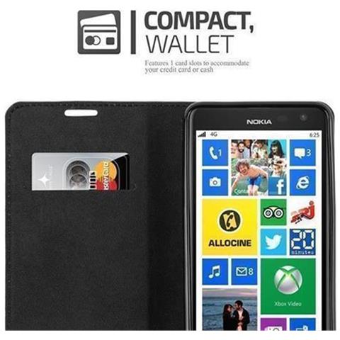 Custodia Compatibile Con Nokia Lumia 625 In Marrone Cappuccino - Coperchio Protettiva Con Chiusura Magnetica, Funzione Stand E Tasca Per Le Carte - Foto 9