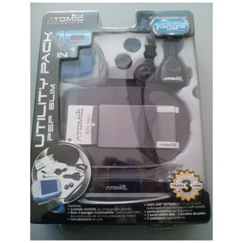 Utility Pack 10-in-1 Atomic per PSP Slim, Nero / Bianco / Blu - Foto 1