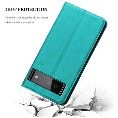 Custodia Compatibile Con Google Pixel 6 In Turchese Petrolio - Coperchio Protettiva Con Chiusura Magnetica, Funzione Stand E Tasca Per Le Carte - Foto 8