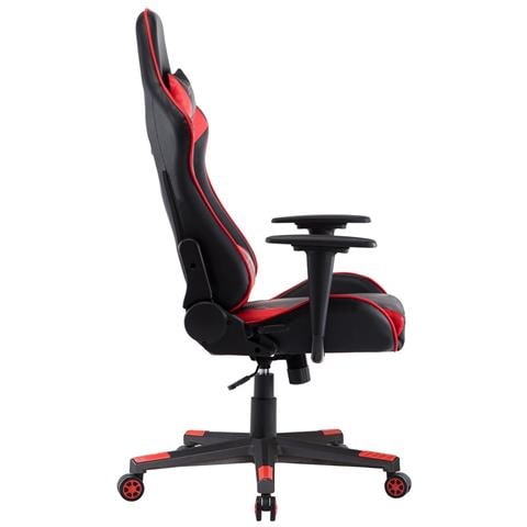 Sedia Da Gioco Agnes, 70x70x125-135 Cm, Ecopelle, Regolabile In Altezza, Nero E Rosso, - Foto 2